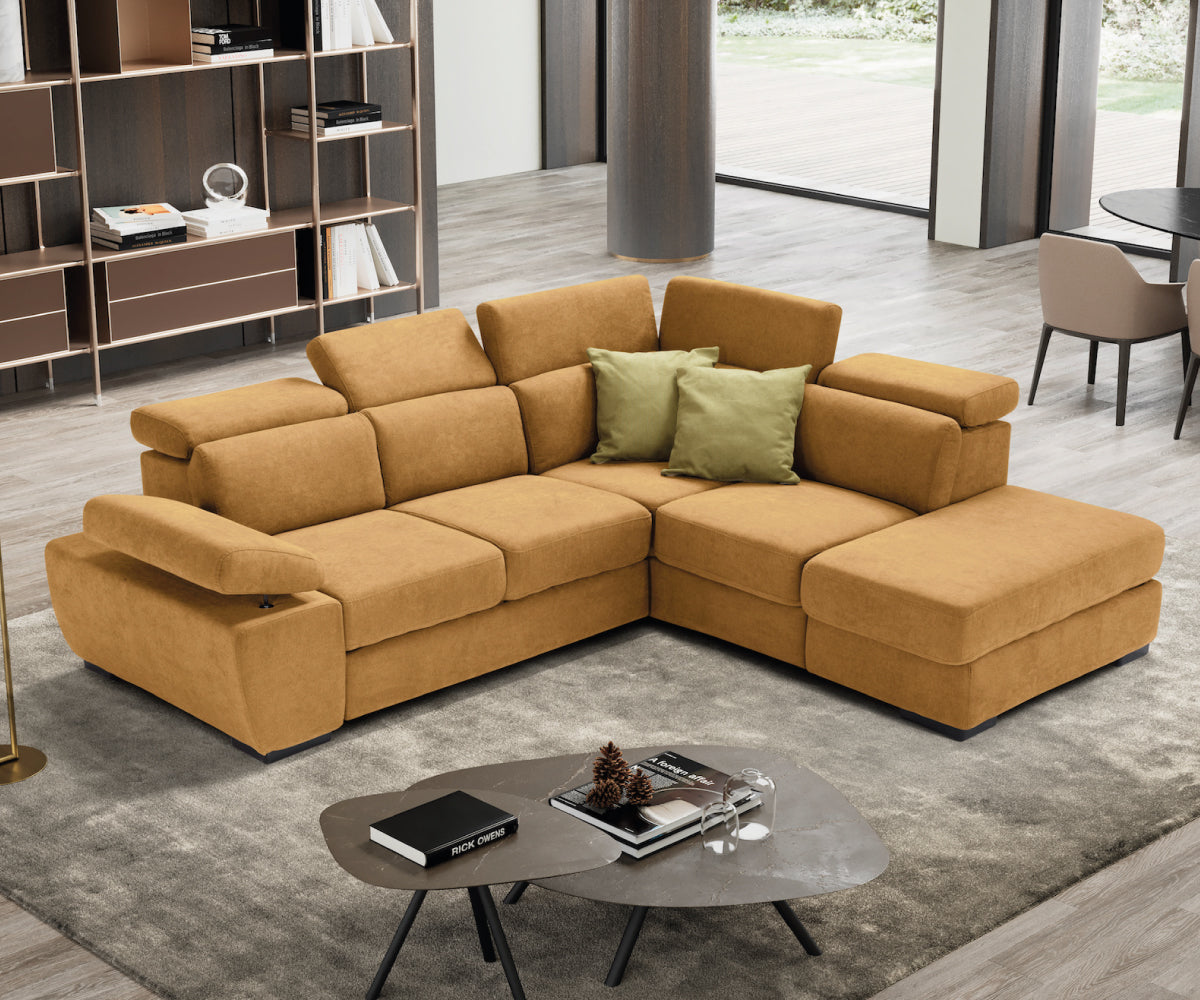 FABIOLA corner sofa - storage pouf and bed opening KOMODO