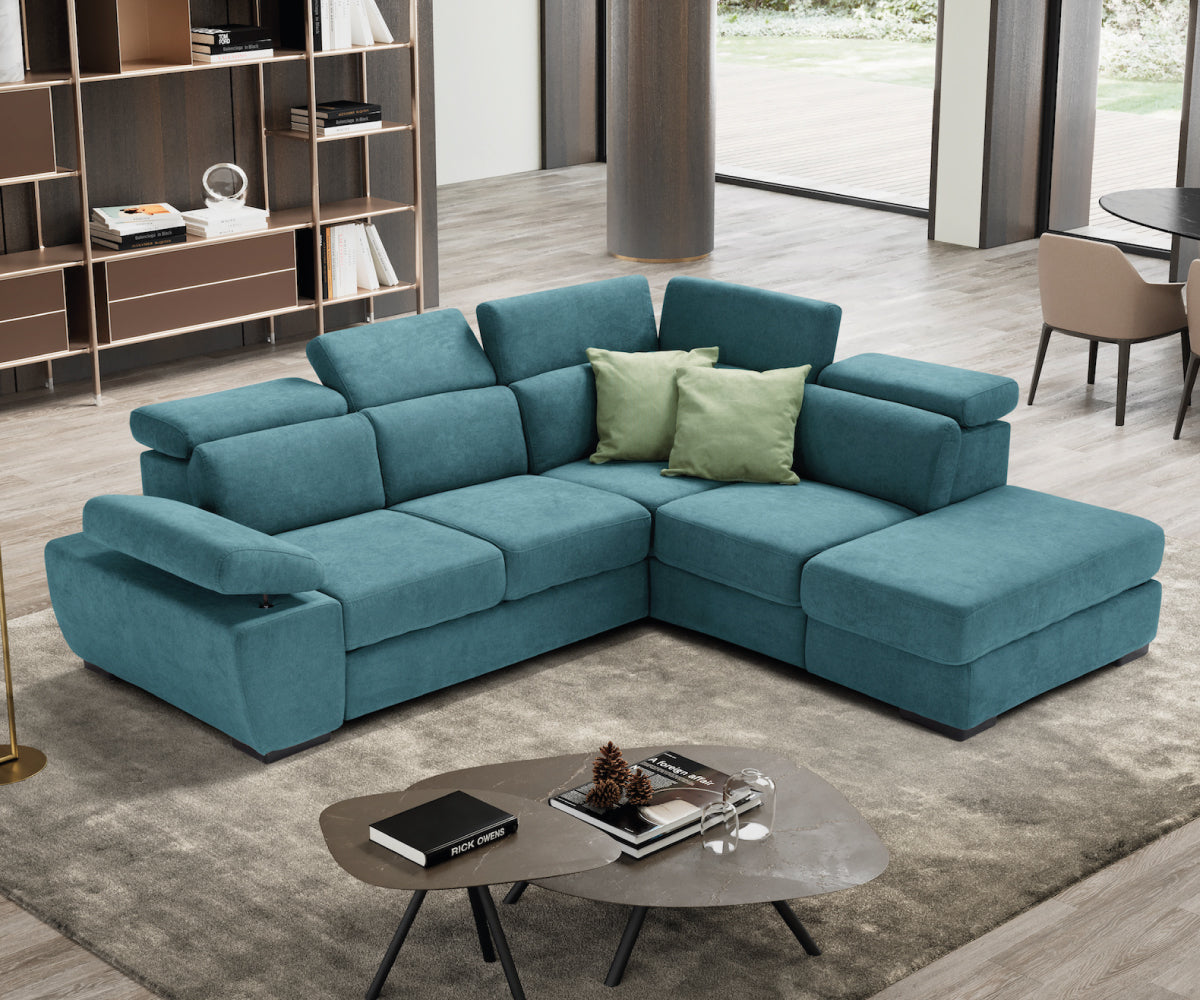 FABIOLA corner sofa - storage pouf and bed opening KOMODO
