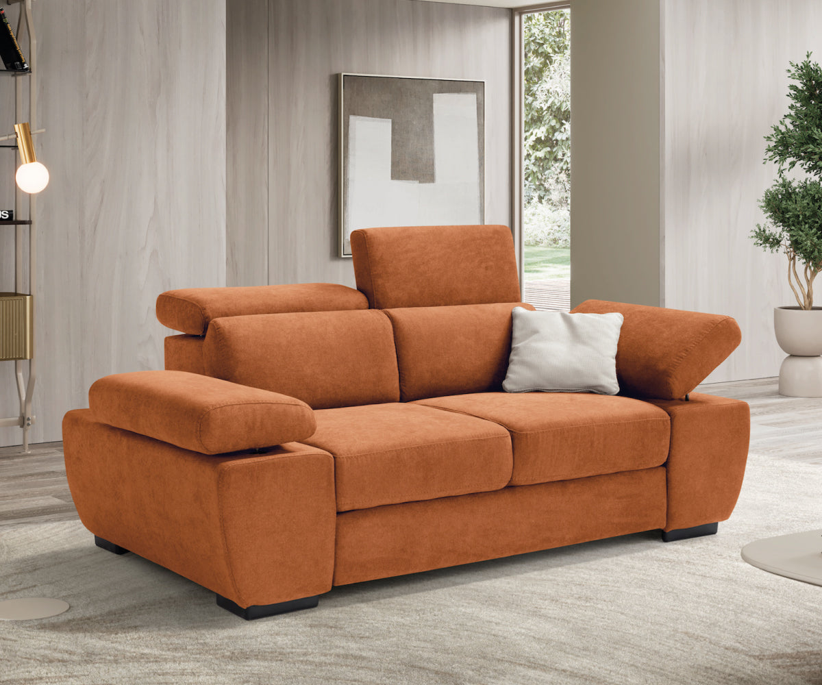 Canapé linéaire FABIOLA 2 places - Ouverture de lit KOMODO et accoudoir réglable