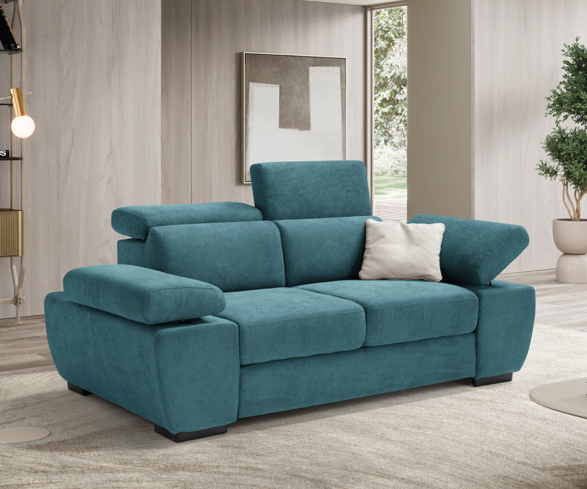 Canapé linéaire FABIOLA 2 places - Ouverture de lit KOMODO et accoudoir réglable