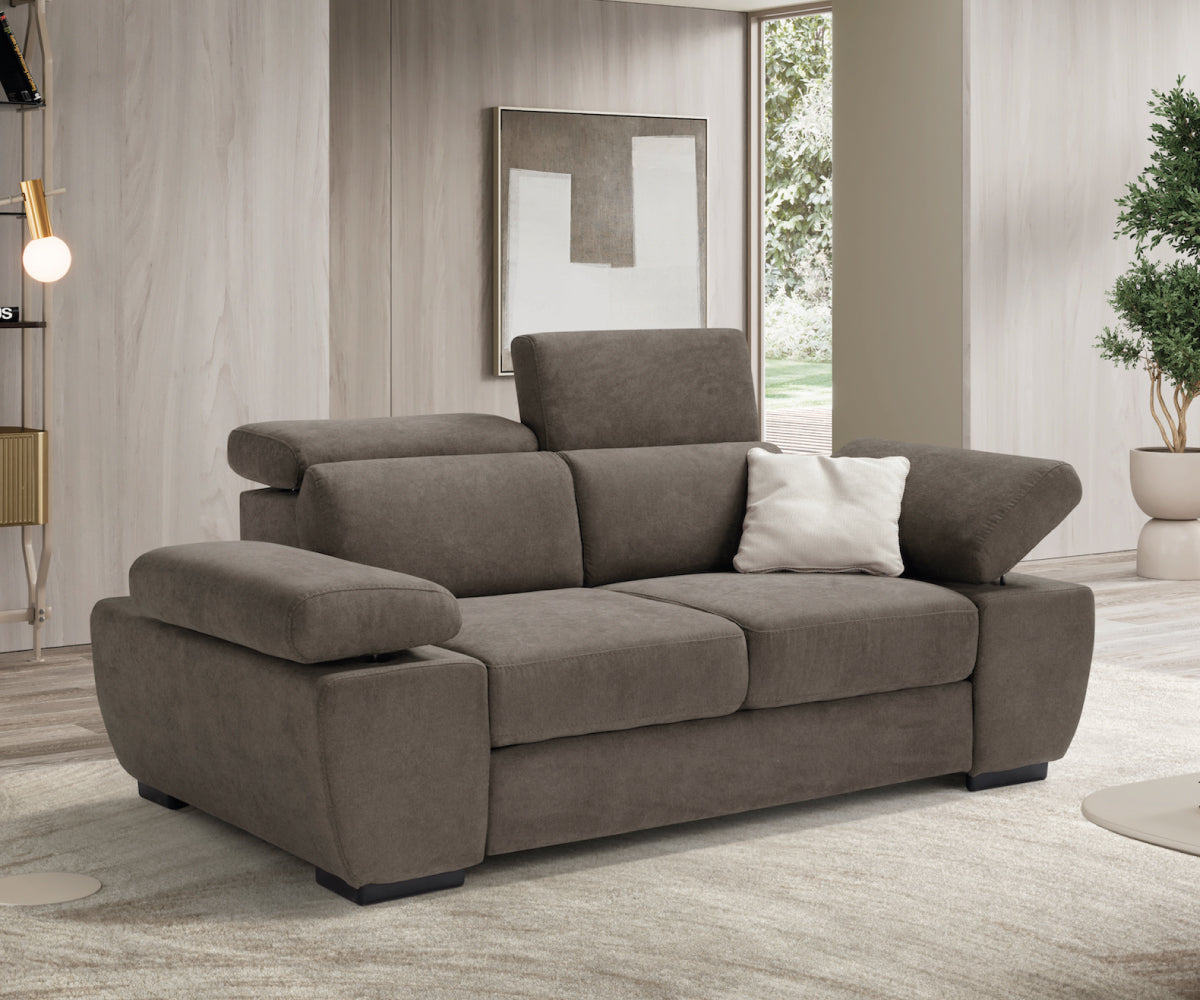 Canapé linéaire FABIOLA 2 places - Ouverture de lit KOMODO et accoudoir réglable