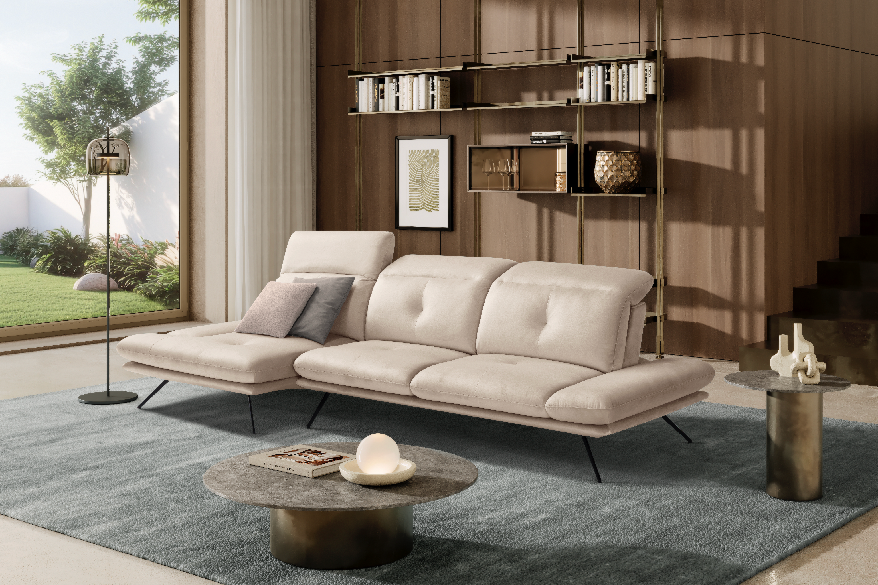 Canapé Chaise Longue Miranda – Komodo | Tissu Viky, Fabriqué en Italie - Collection 2026