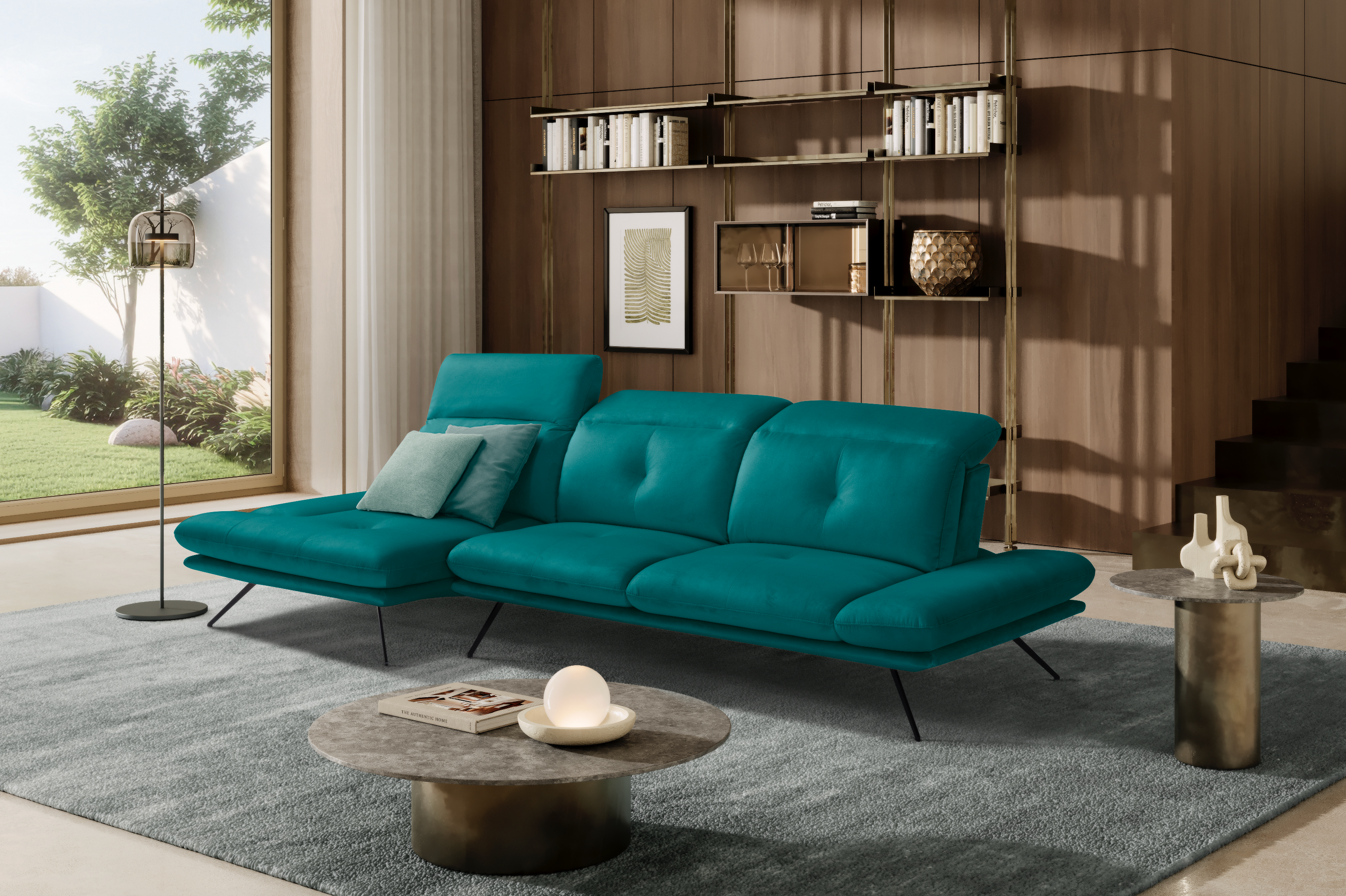 Canapé Chaise Longue Miranda – Komodo | Tissu Viky, Fabriqué en Italie - Collection 2026
