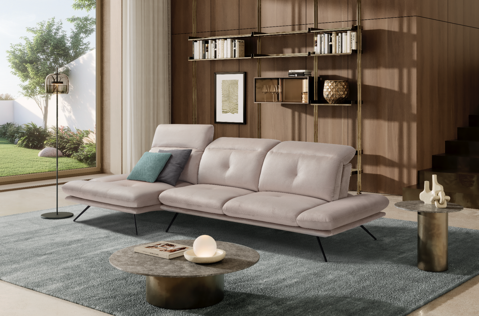 Canapé Chaise Longue Miranda – Komodo | Tissu Viky, Fabriqué en Italie - Collection 2026