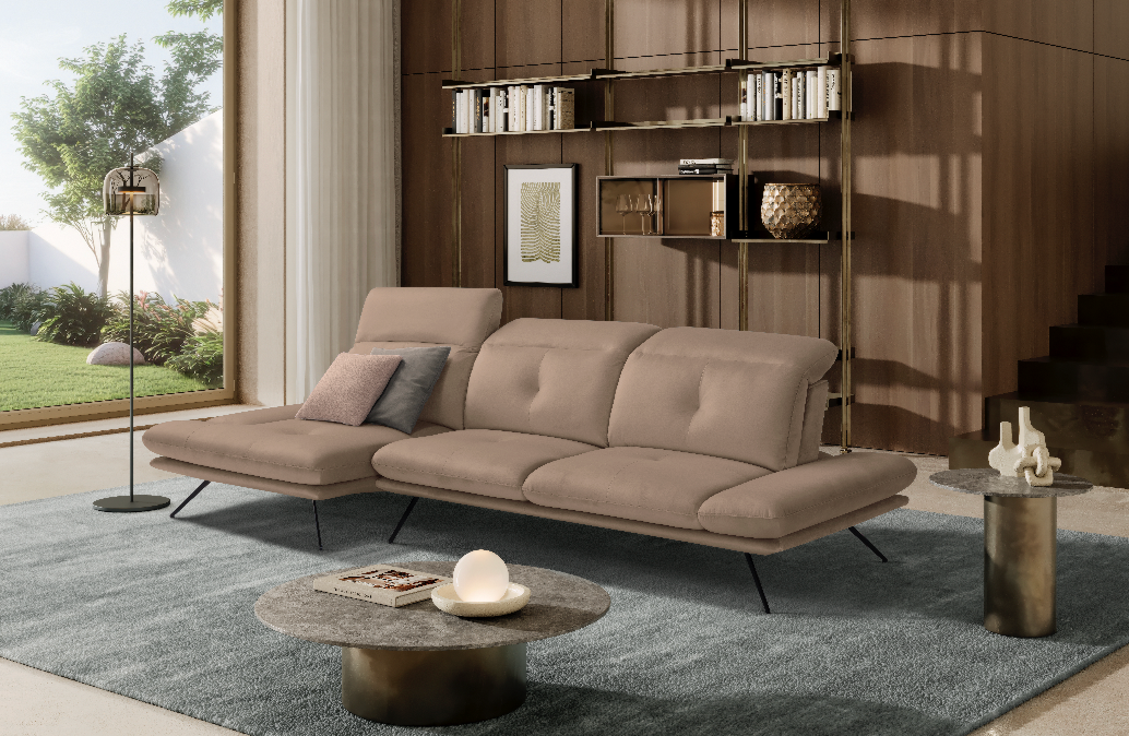 Canapé Chaise Longue Miranda – Komodo | Tissu Viky, Fabriqué en Italie - Collection 2026