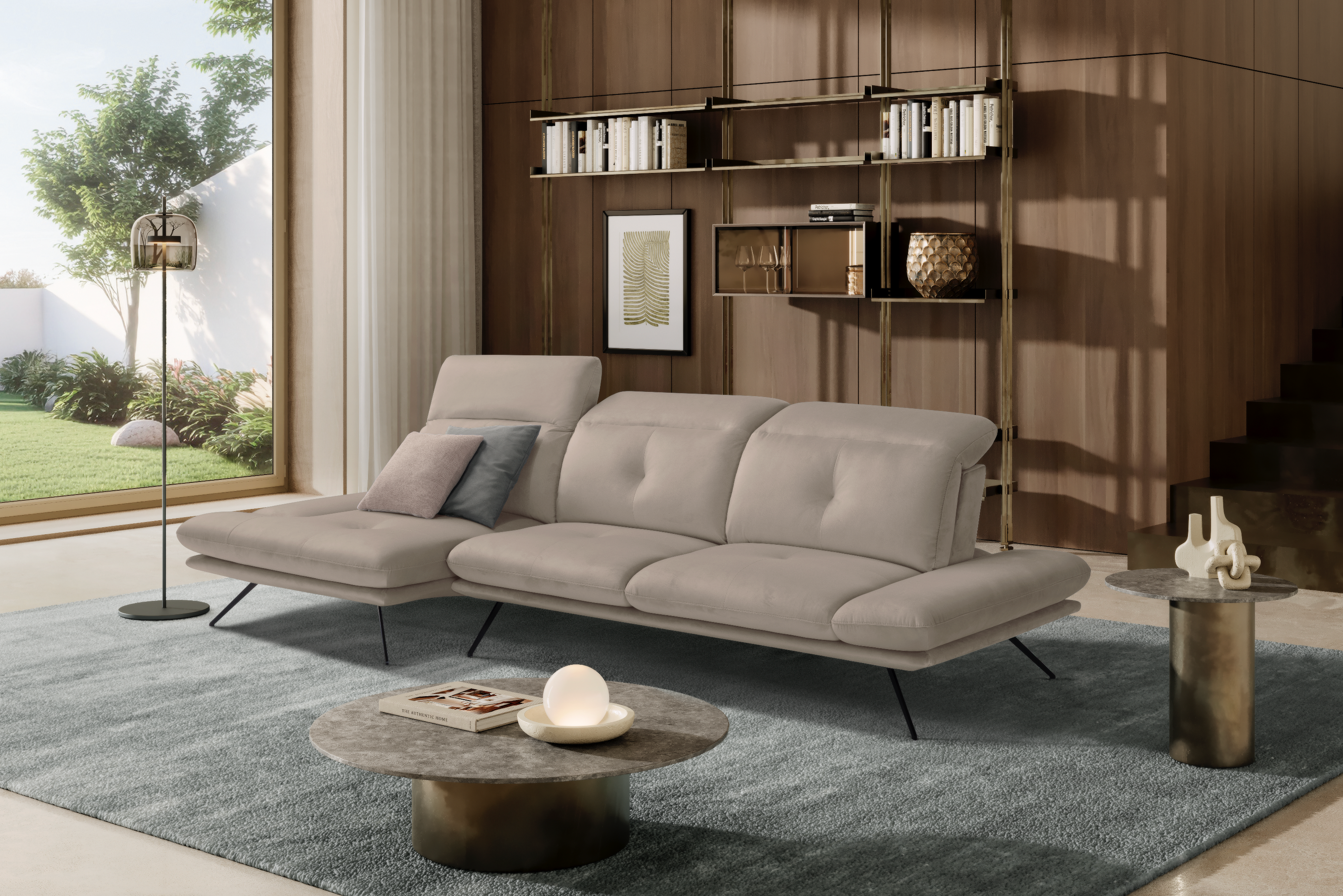 Canapé Chaise Longue Miranda – Komodo | Tissu Viky, Fabriqué en Italie - Collection 2026
