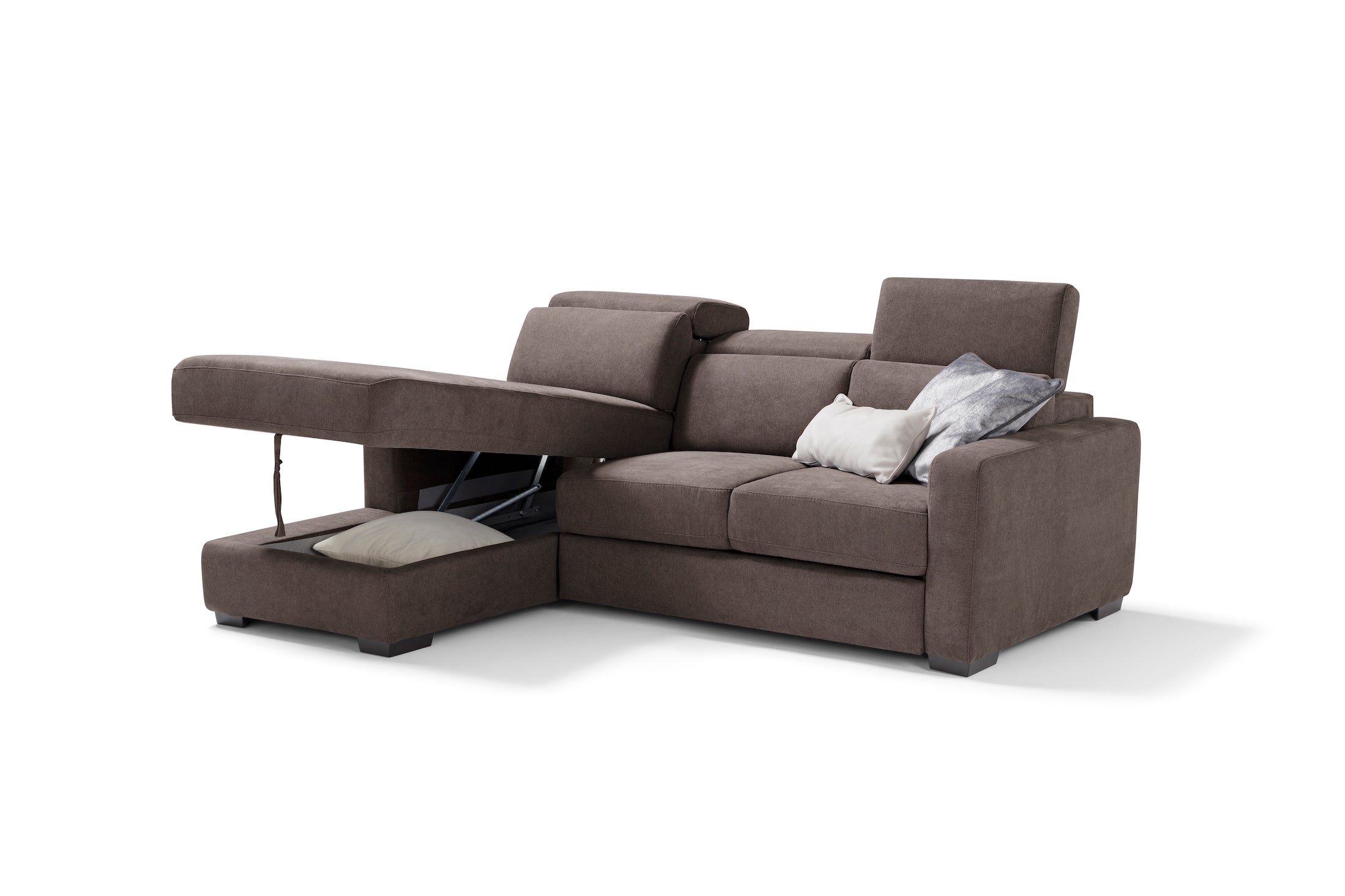 TALENTO chaise longue sofa, 3 seats max - KOMODO bed opening