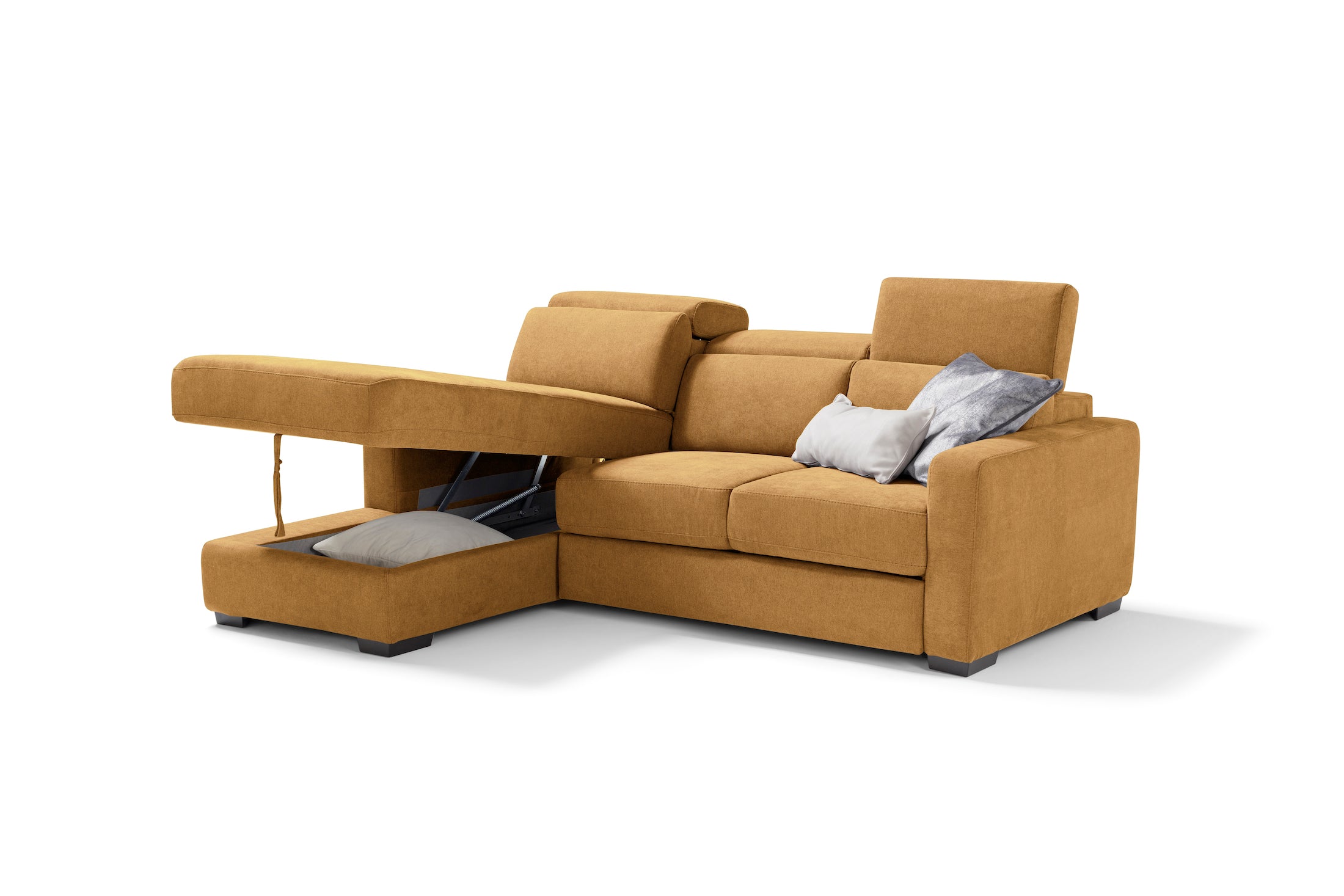 TALENTO chaise longue sofa, 3 seats max - KOMODO bed opening
