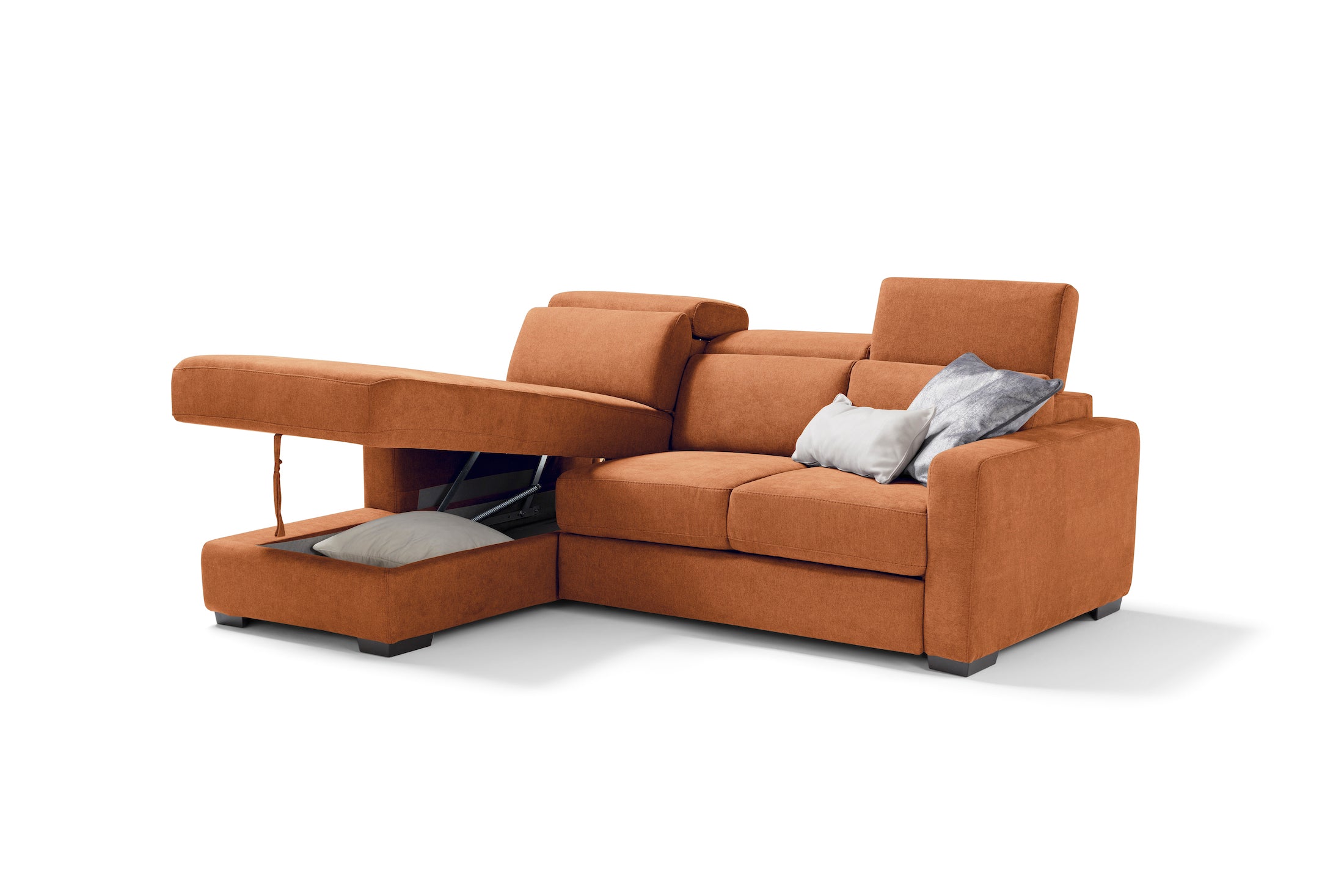 TALENTO chaise longue sofa, 3 seats max - KOMODO bed opening