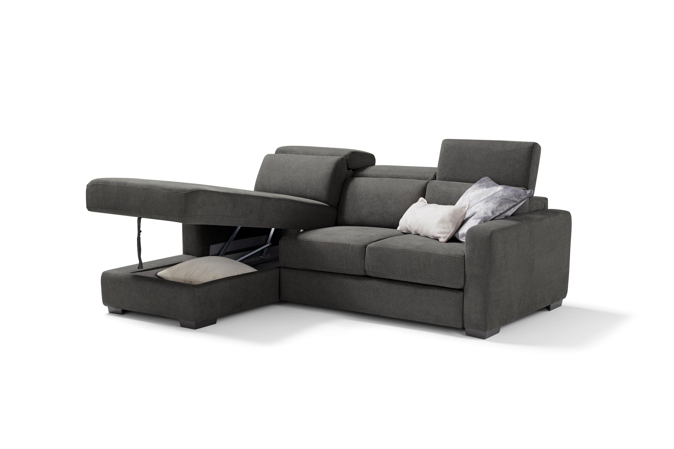 TALENTO chaise longue sofa, 3 seats max - KOMODO bed opening