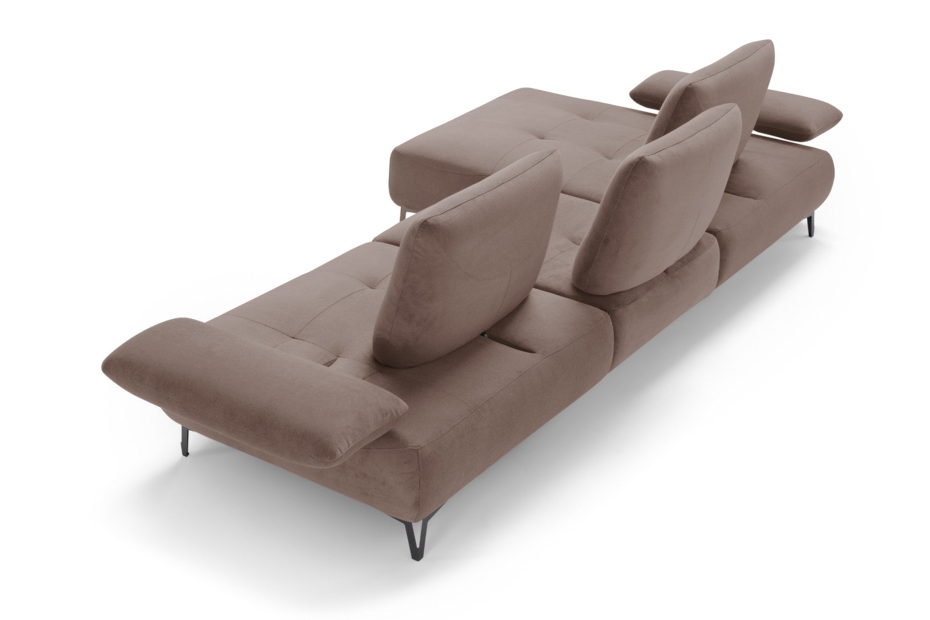Canapé 2 Places avec Chaise Longue Tokio – Komodo | Tissu Psyché Déperlant, Fabriqué en Italie