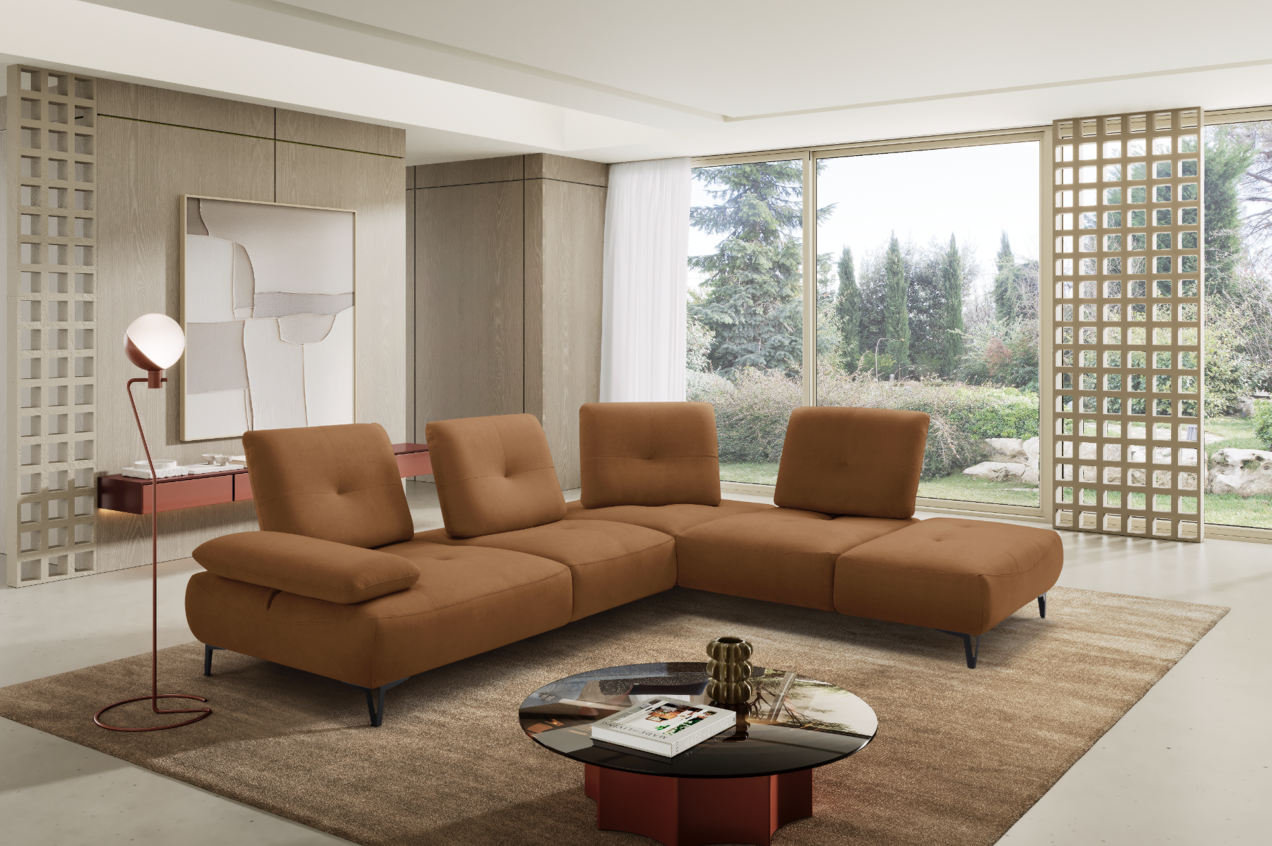 Canapé d'angle Tokio – Komodo | Tissu Psiche Hydrofuge, Fabriqué en Italie