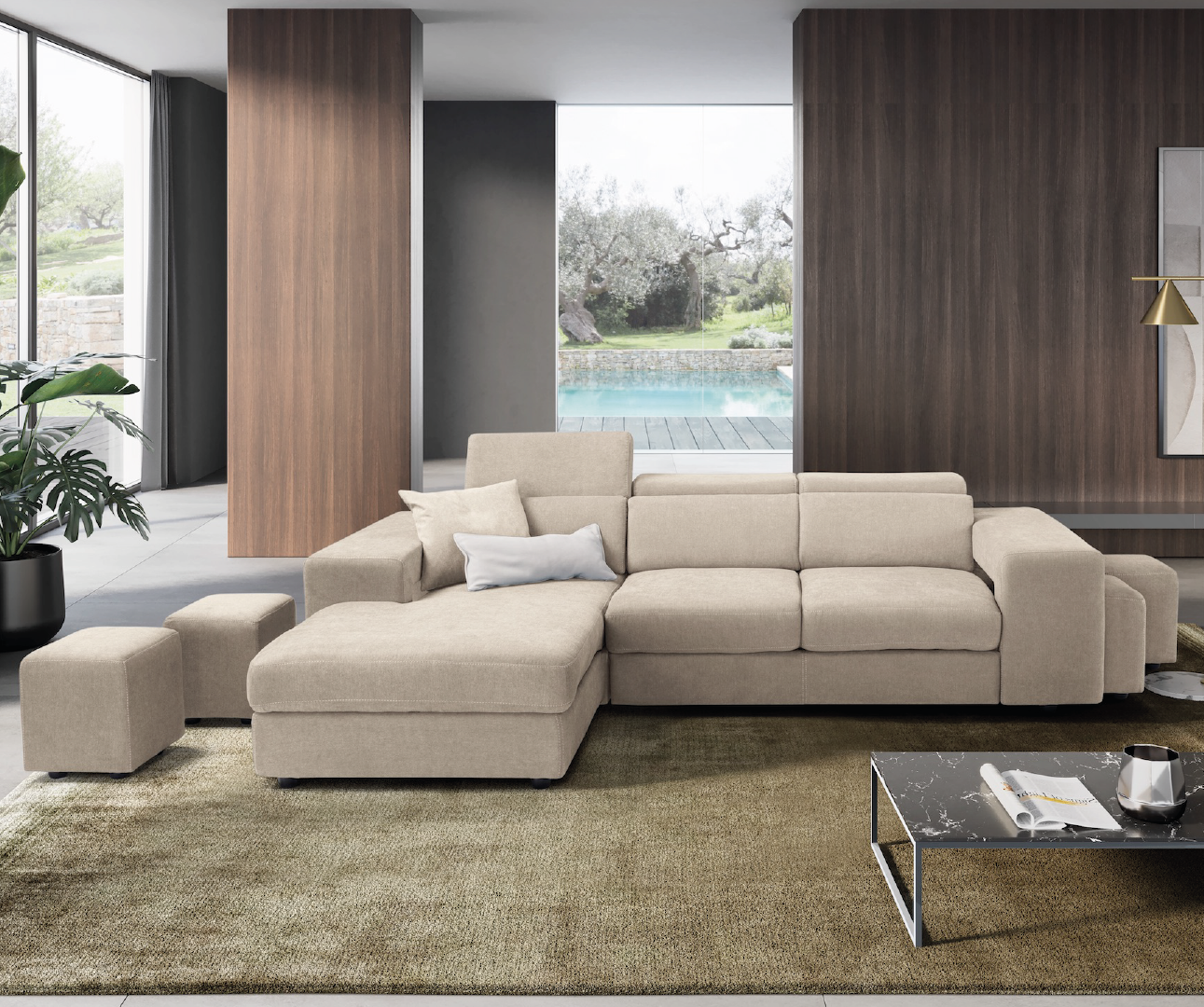 Canapé méridienne TALENTO - Ouverture lit KOMODO