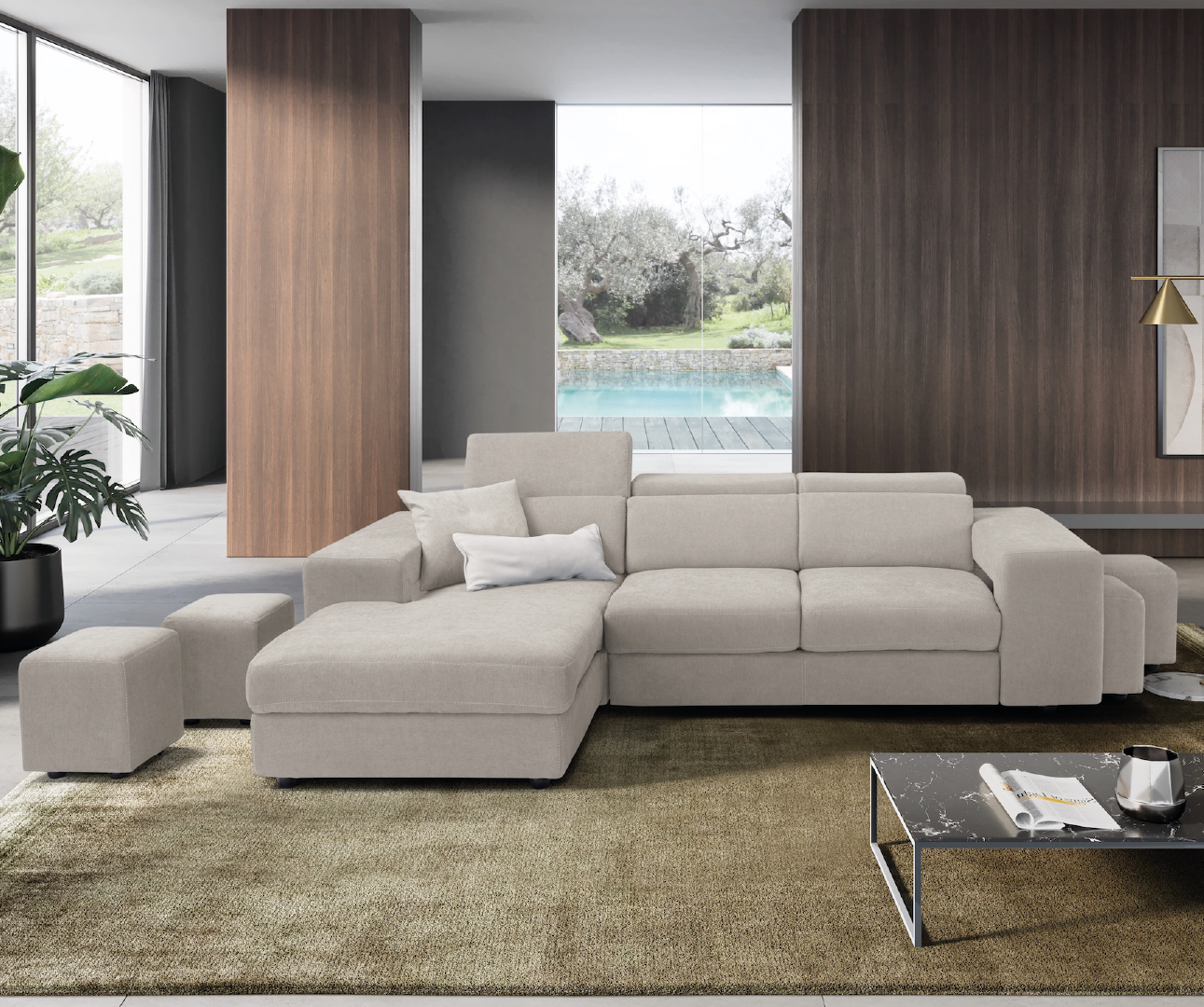 Canapé méridienne TALENTO - Ouverture lit KOMODO