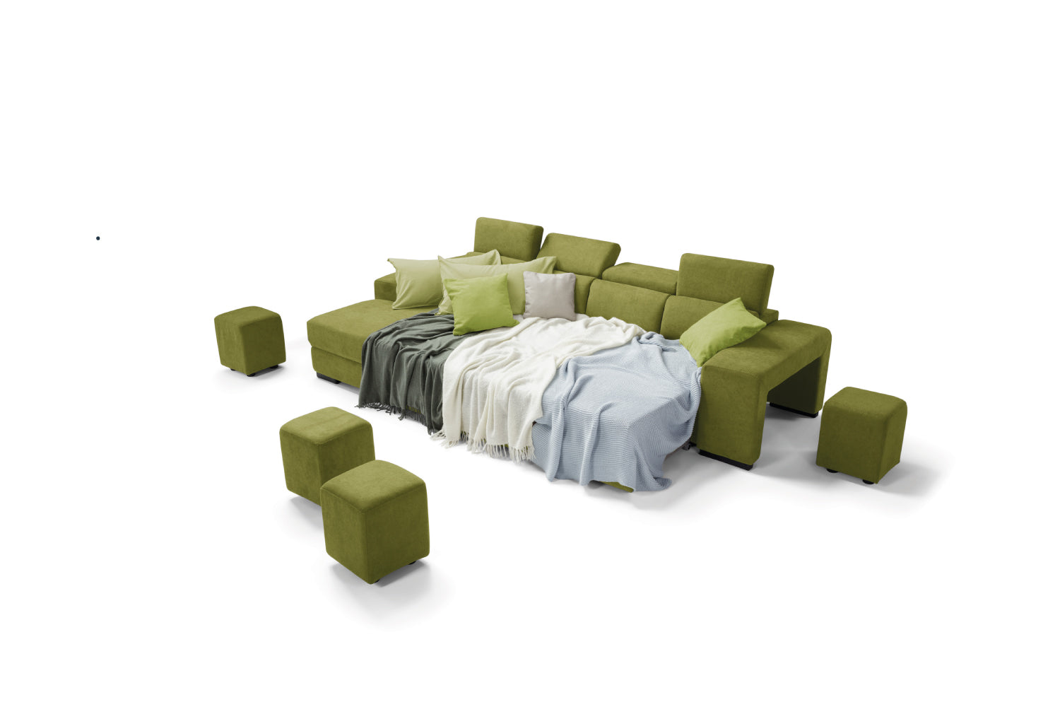 Canapé méridienne TALENTO, 3 places max - Ouverture lit KOMODO