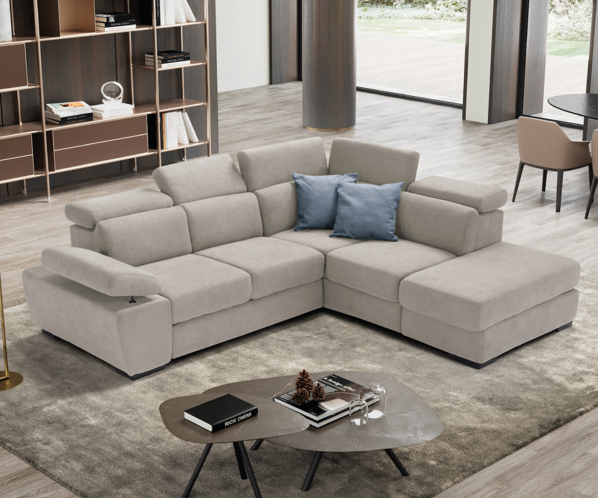 FABIOLA corner sofa - storage pouf and bed opening KOMODO