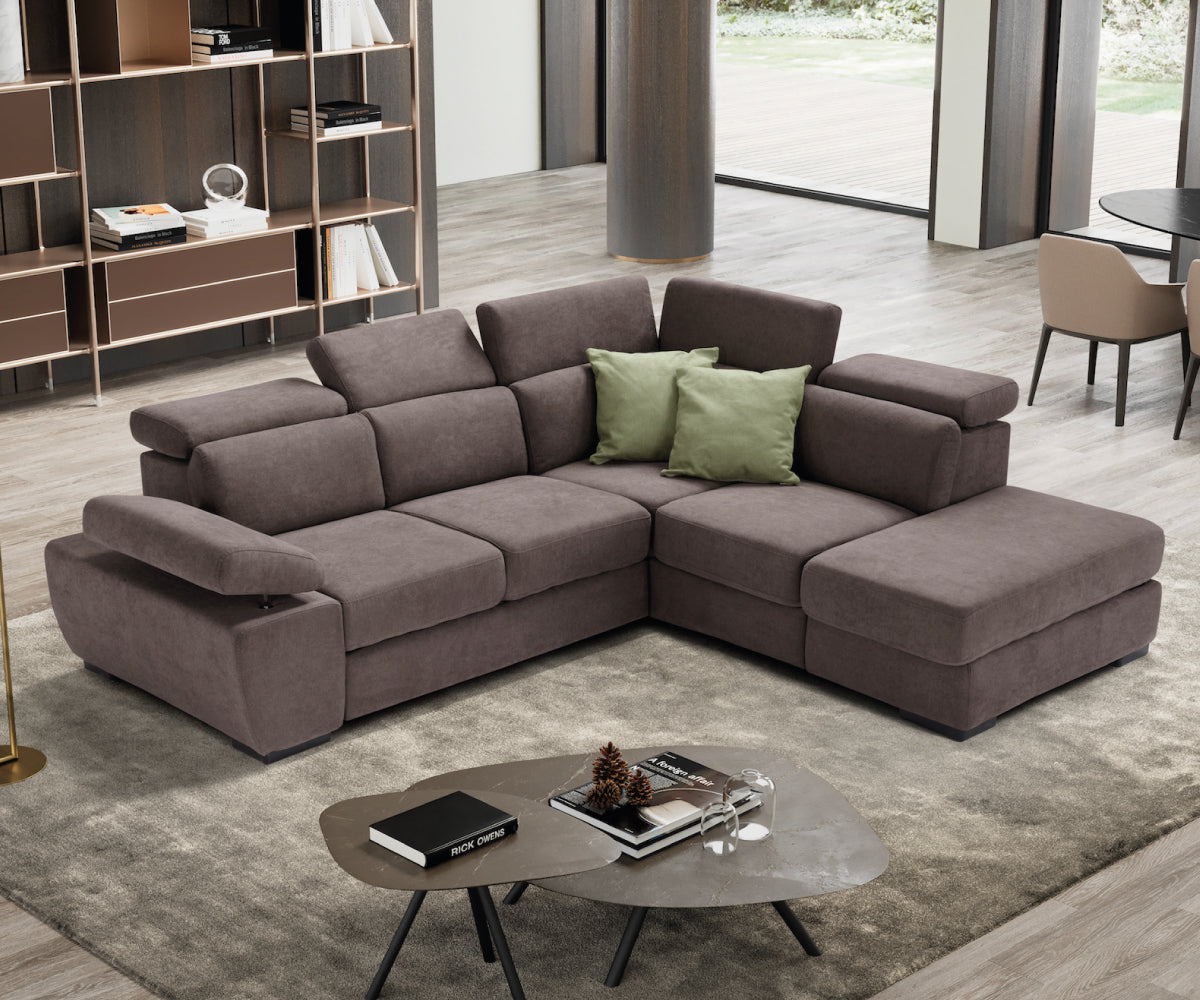 FABIOLA corner sofa - storage pouf and bed opening KOMODO
