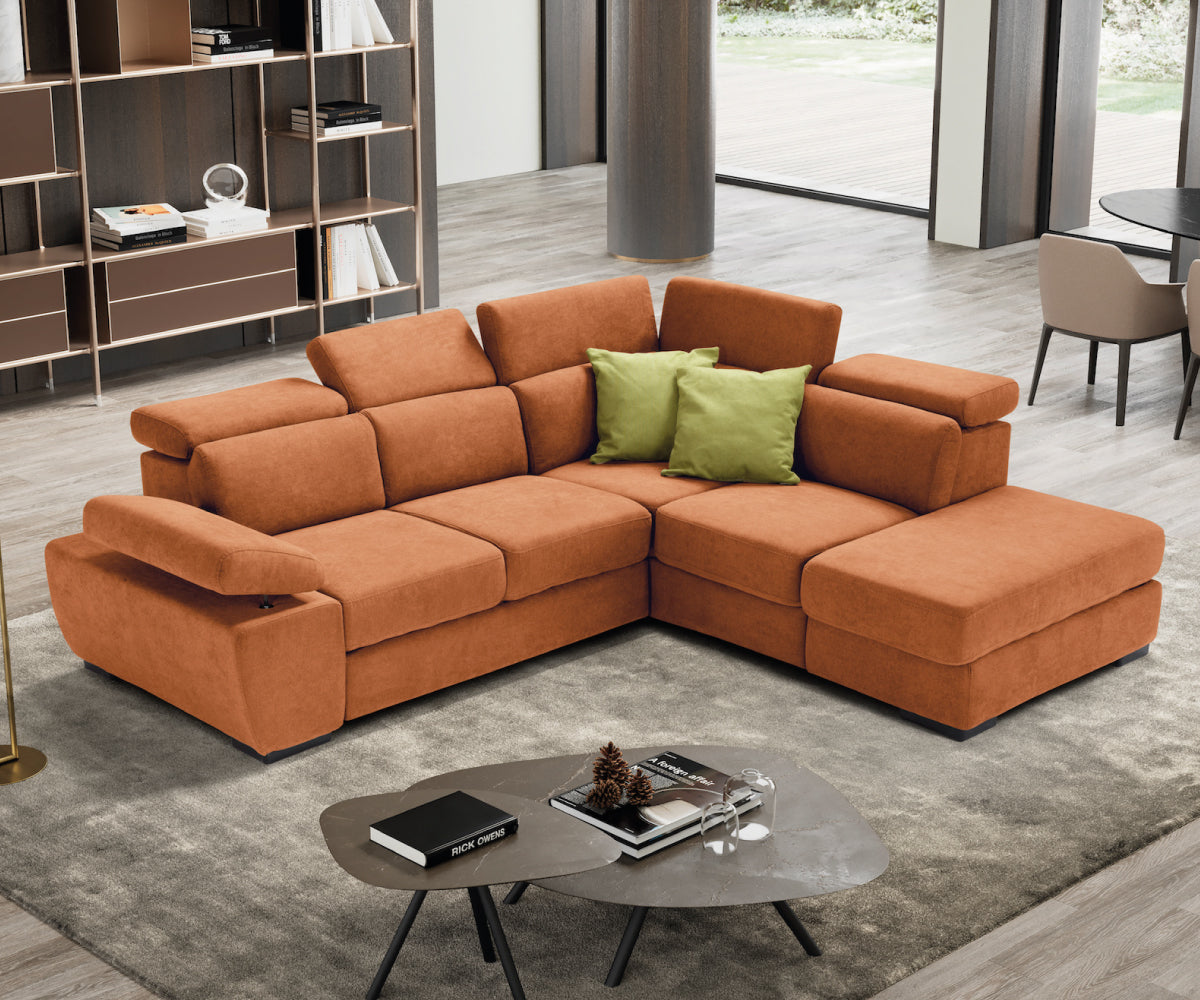 FABIOLA corner sofa - storage pouf and bed opening KOMODO