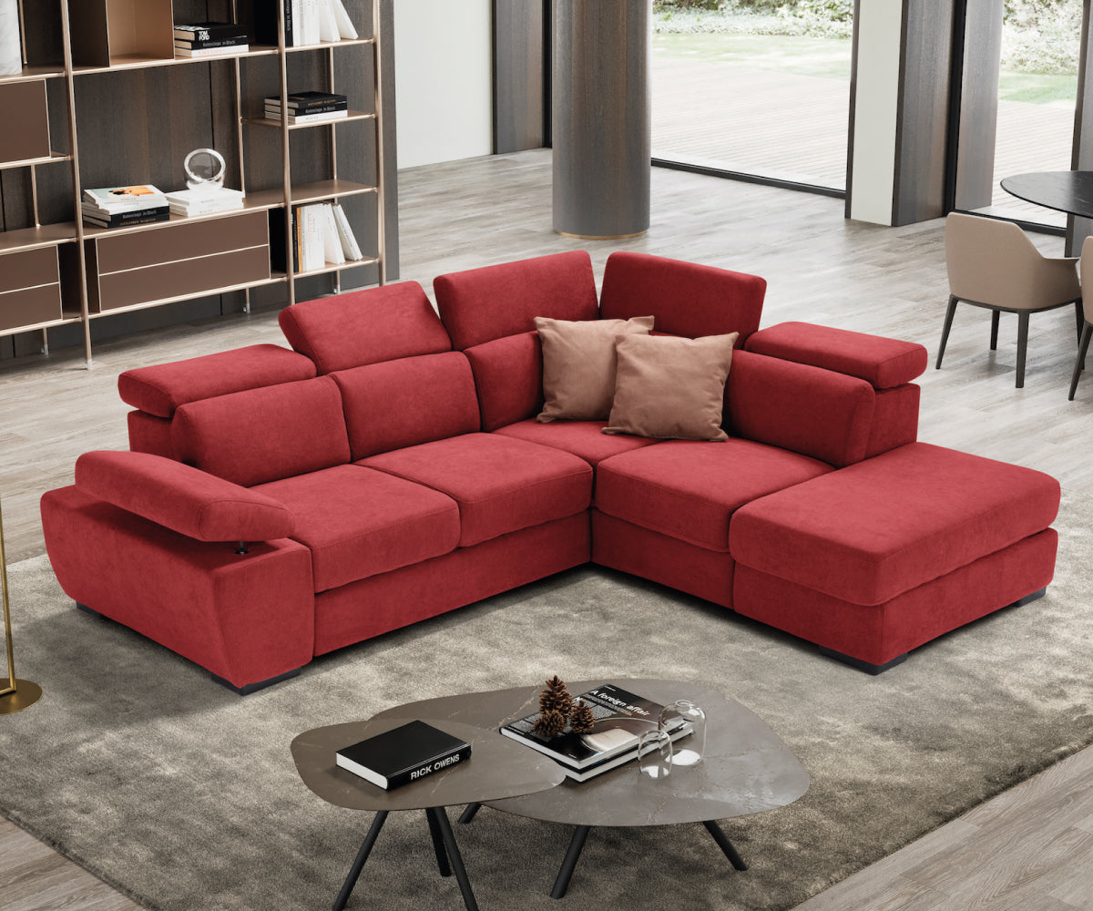FABIOLA corner sofa - storage pouf and bed opening KOMODO