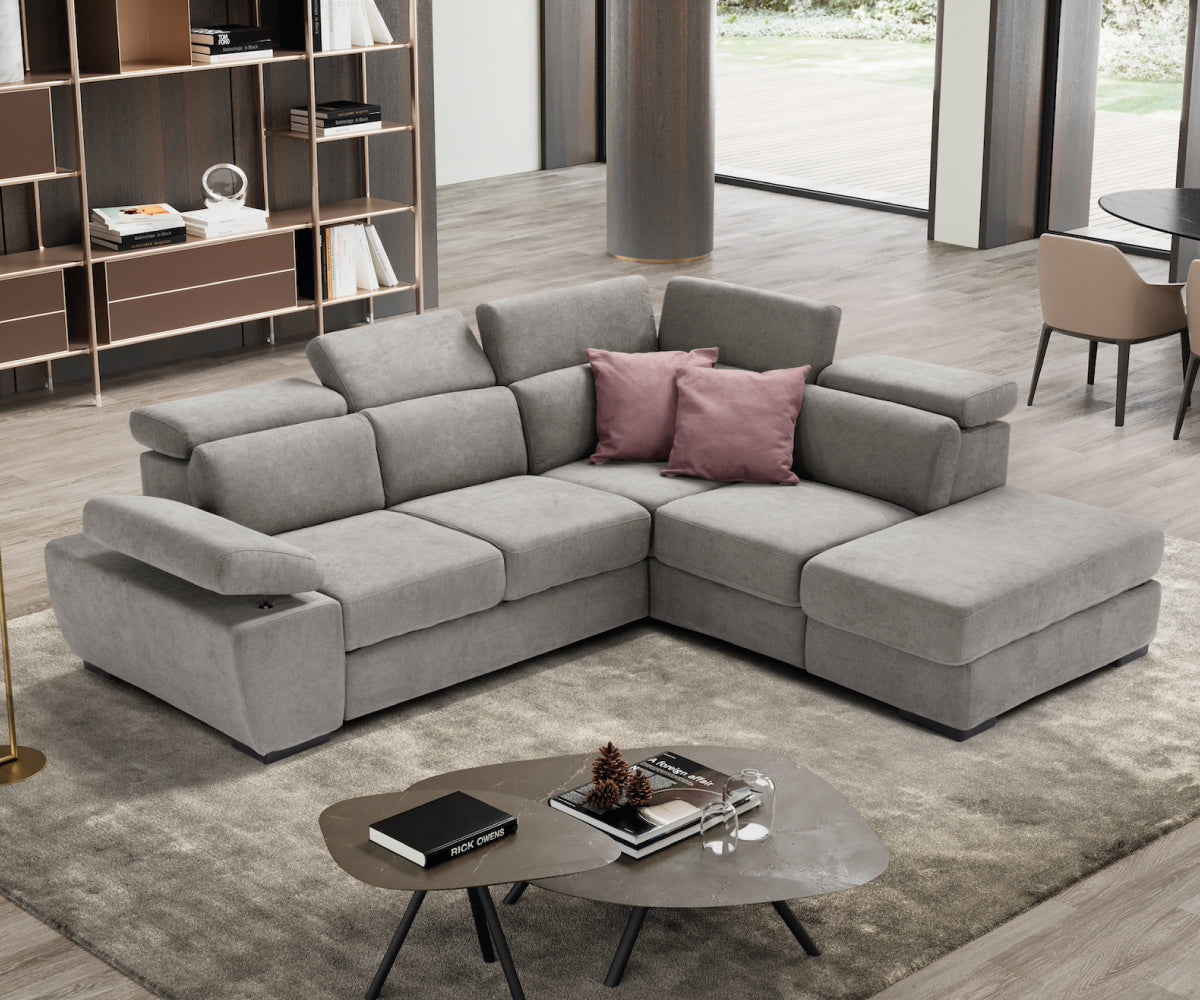 FABIOLA corner sofa - storage pouf and bed opening KOMODO