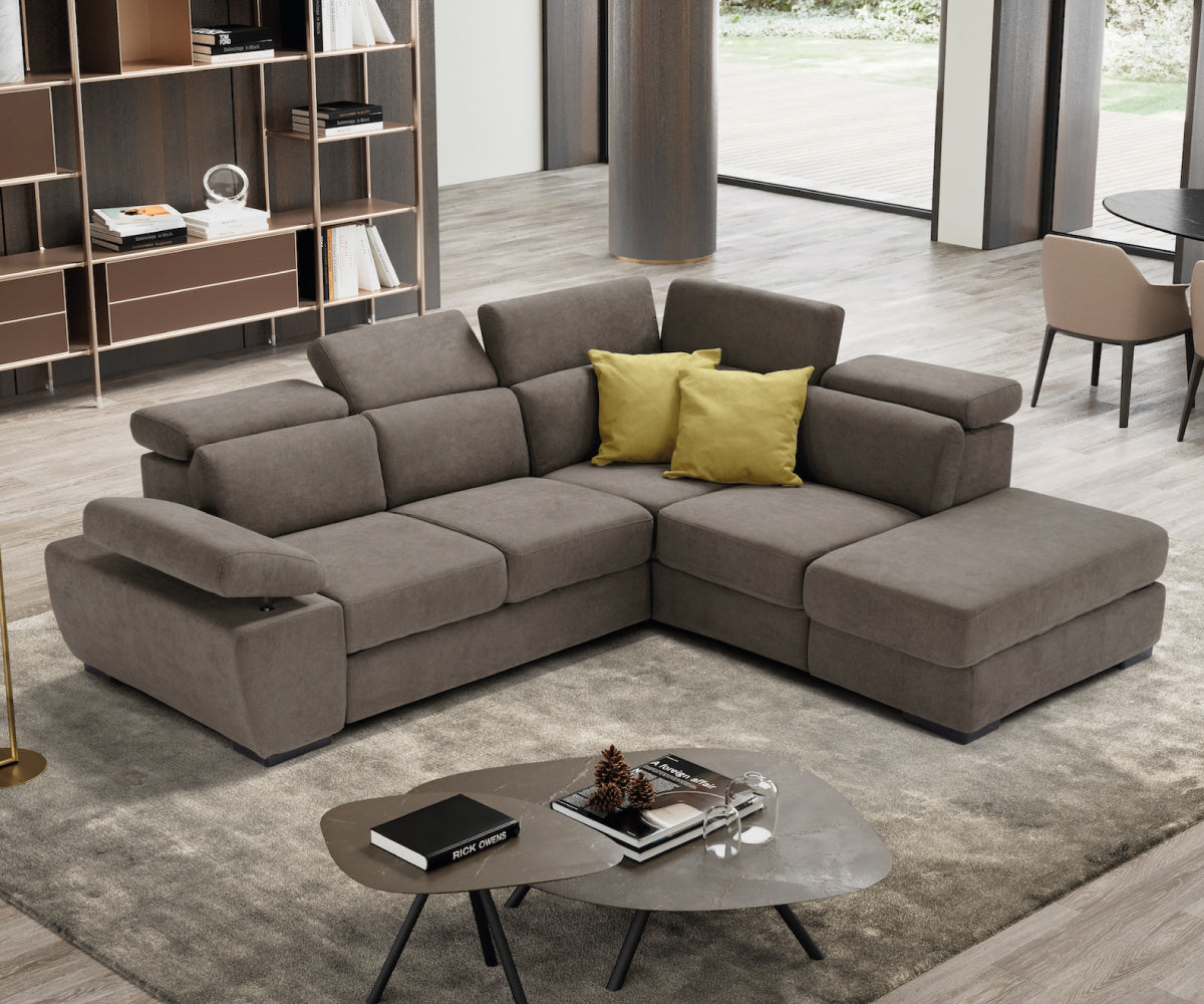 FABIOLA corner sofa - storage pouf and bed opening KOMODO