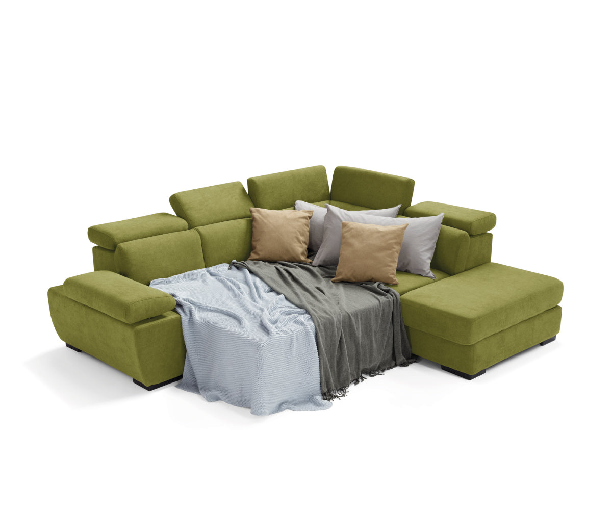 FABIOLA corner sofa - storage pouf and bed opening KOMODO
