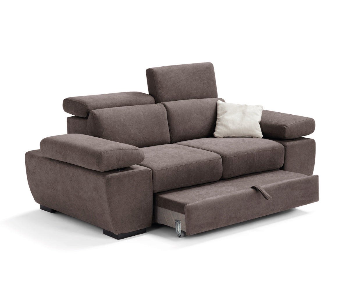 Canapé linéaire FABIOLA 2 places - Ouverture de lit KOMODO et accoudoir réglable