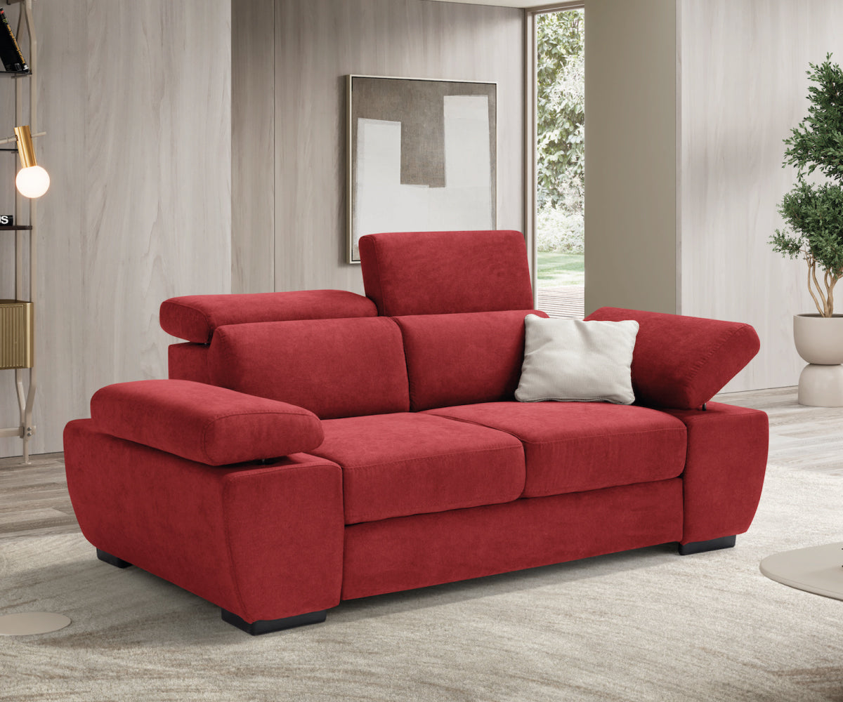 Canapé linéaire FABIOLA 2 places - Ouverture de lit KOMODO et accoudoir réglable