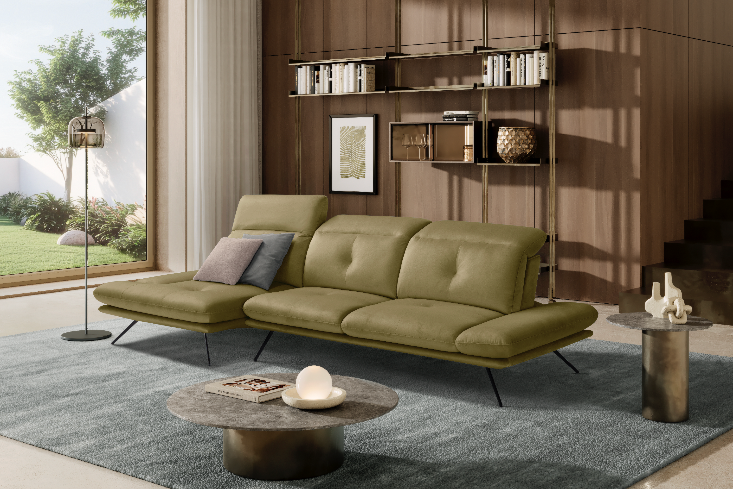 Canapé Chaise Longue Miranda – Komodo | Tissu Viky, Fabriqué en Italie - Collection 2026
