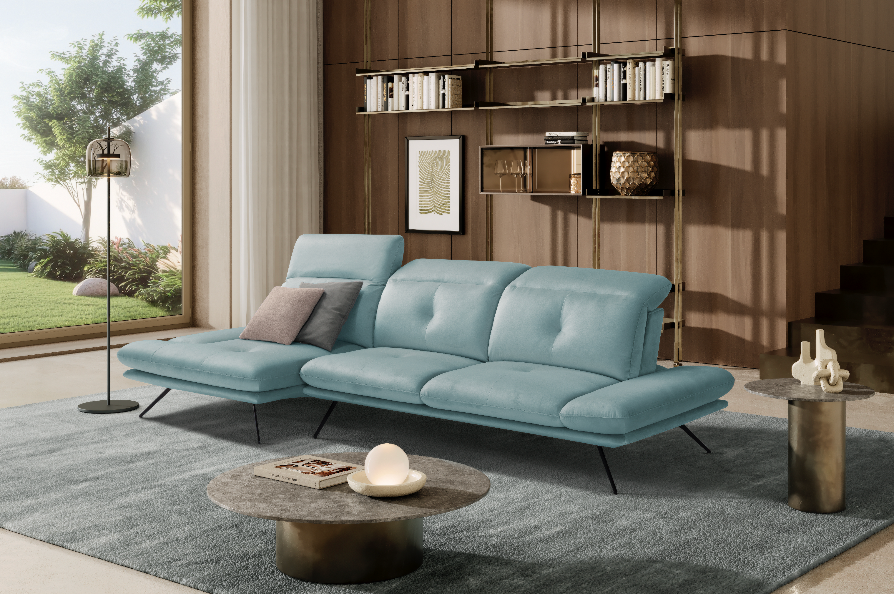 Canapé Chaise Longue Miranda – Komodo | Tissu Viky, Fabriqué en Italie - Collection 2026