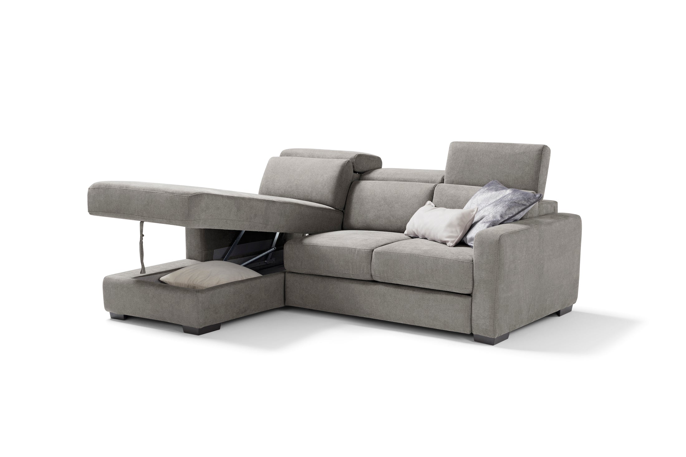 TALENTO chaise longue sofa, 3 seats max - KOMODO bed opening