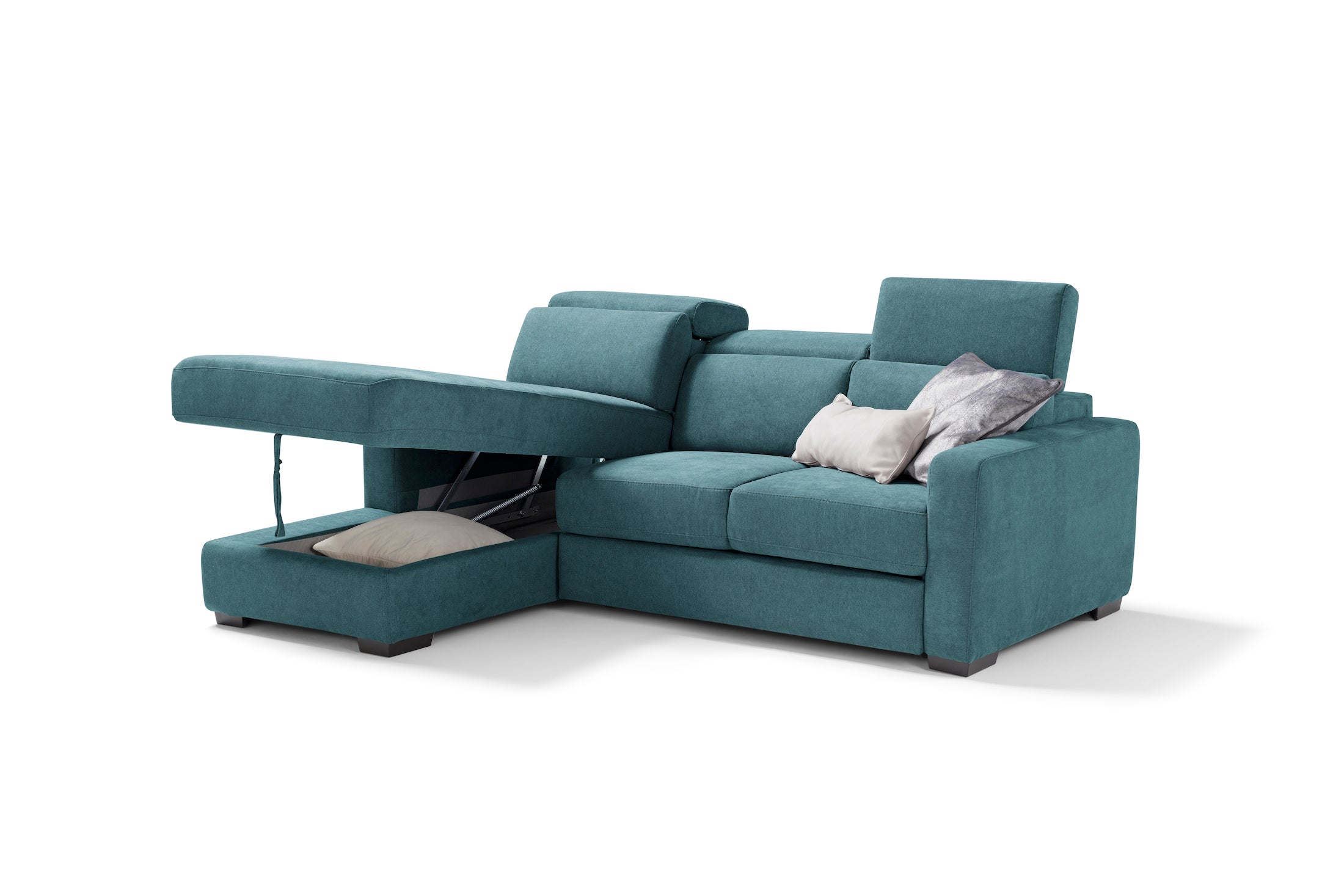 TALENTO chaise longue sofa, 3 seats max - KOMODO bed opening