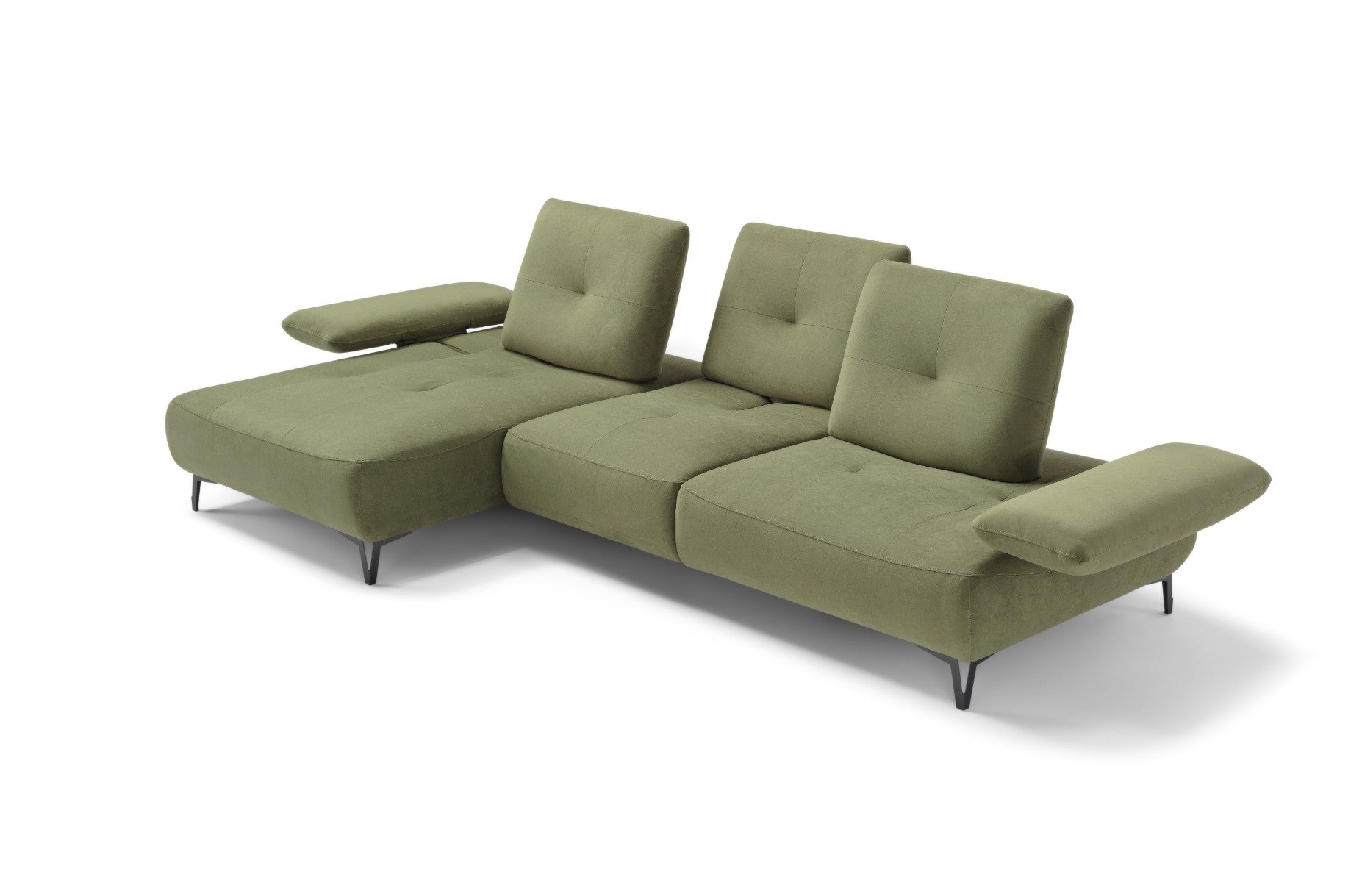 Canapé 2 Places avec Chaise Longue Tokio – Komodo | Tissu Psyché Déperlant, Fabriqué en Italie