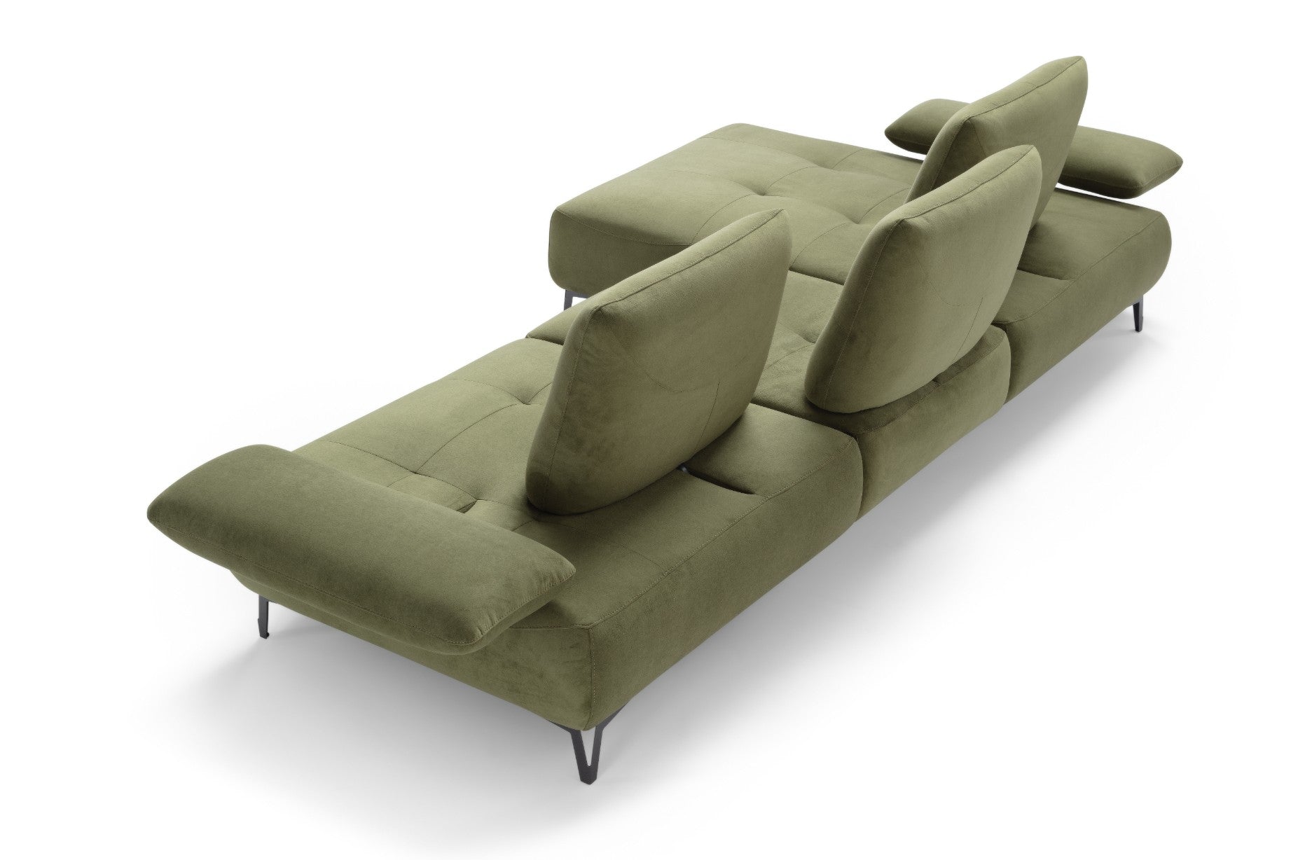 Canapé 2 Places avec Chaise Longue Tokio – Komodo | Tissu Psyché Déperlant, Fabriqué en Italie