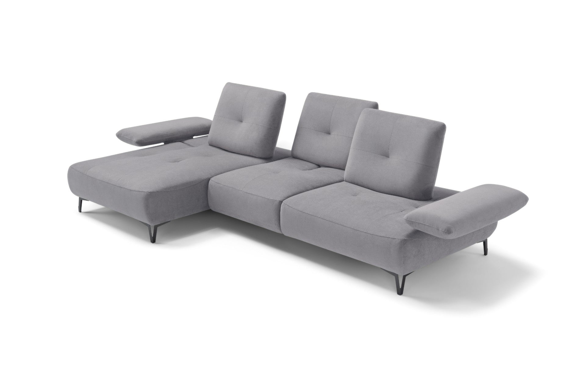 Canapé 2 Places avec Chaise Longue Tokio – Komodo | Tissu Psyché Déperlant, Fabriqué en Italie