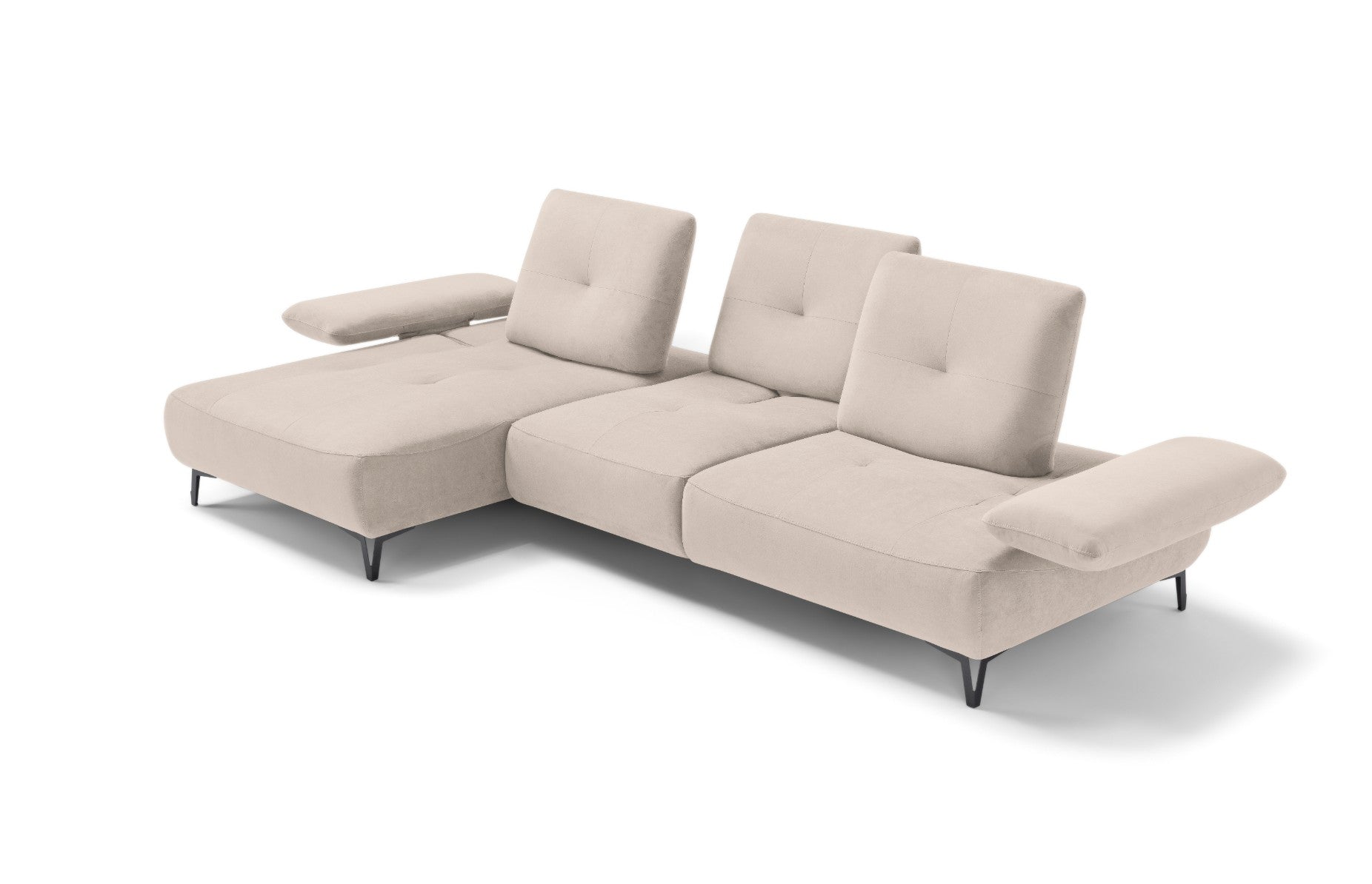 Canapé 2 Places avec Chaise Longue Tokio – Komodo | Tissu Psyché Déperlant, Fabriqué en Italie