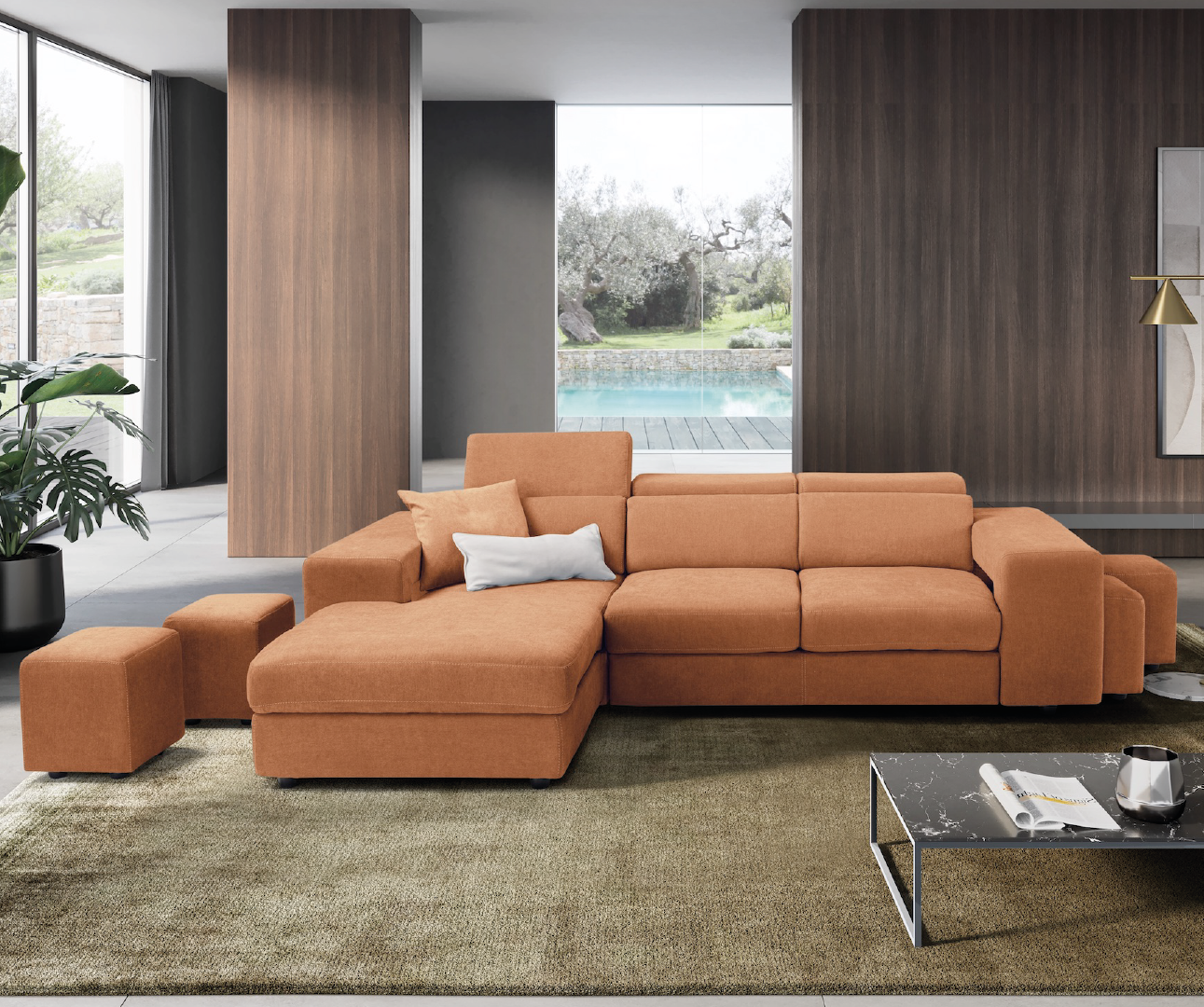 Canapé méridienne TALENTO - Ouverture lit KOMODO